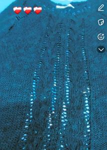 Green Blue mix color Cable Knit Sweater