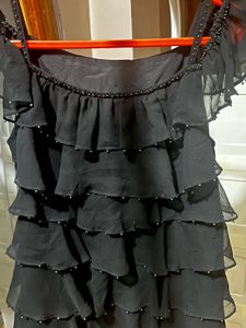 Ruffle &amp; Beads Detail Babydoll Tops