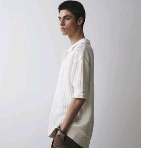 maison mined punched mesh oversized knit