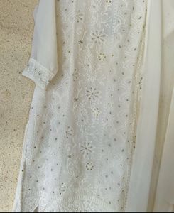 Elegant White Kurta Palazzo Set