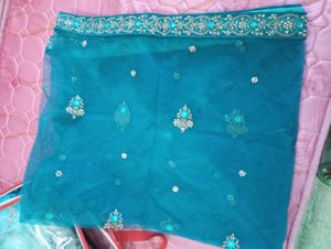 Teal Embellished Lehenga Skirt