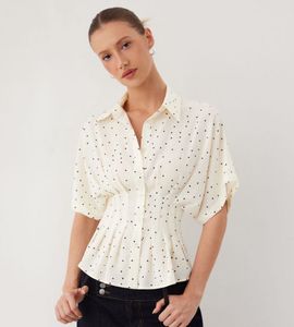 Chic Polka Dot Puff Sleeve Blouse
