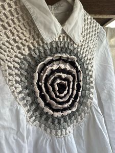White Crocheted Embellished Blouse