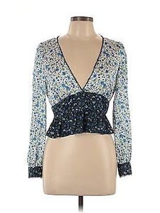 Zara Floral Print V-Neck Top