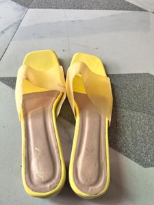 Stylish Yellow Block Heel Sandals