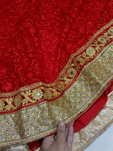 Net Lehenga Choli With Dupatta Set❤️(Red &amp; Golden)