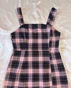 H&amp;M Pink &amp; Black Plaid Mini Dress
