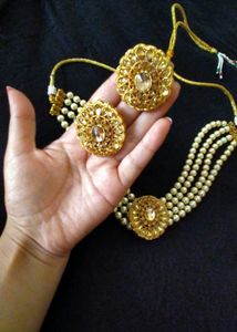 choker pearl set|| classic look with ethnic wear