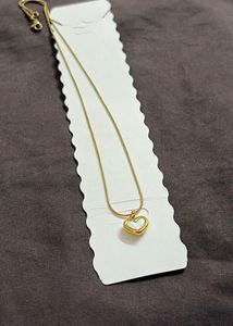 Gold Heart Necklace with Shell Inlay