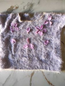 Cute Floral Embellished Sweater