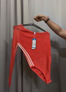 Adidas Red Ribbed Bodysuit