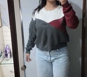 Color Block Knit Sweater