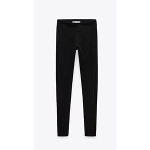 Black High-Waist Leggings both side zipper