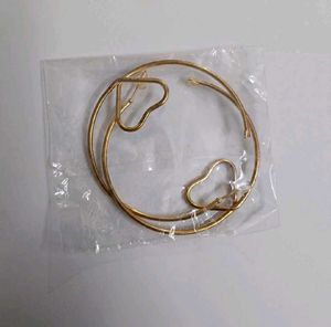Chic Gold Hoop Earrings with Heart Charm