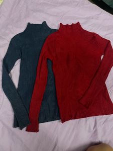 Ribbed Turtleneck Tops (Set of 2) Can buy in singl