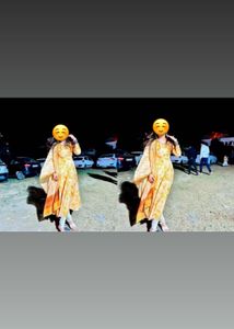 Beautiful Orange Tie-Dye Ethnic Gown