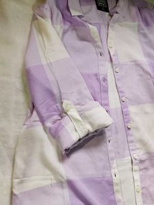 Women light purple Checked Relaxed Fit Shirt
