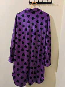 Short Night Wear Heart Print