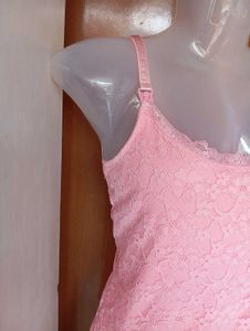 Pink Lace Maternity Cami