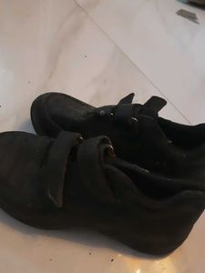 Black Velcro Action School Shoes