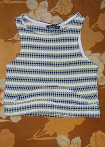 Striped Crochet Crop Top