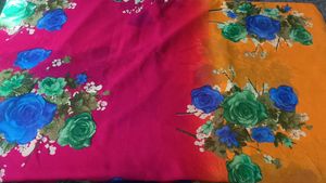 Vibrant Floral Print Saree