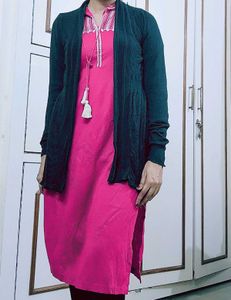 Bottle Green Mid Length Shrug