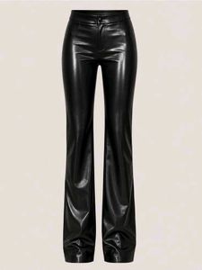BLACK LEATHER BOOTCUT PANTS 💅🏻🐈‍⬛