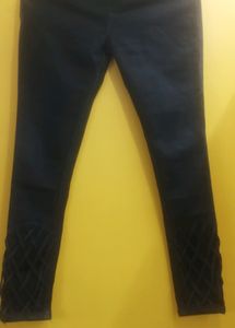 Block Design Black Ladies Jeans