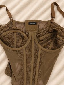 Brown Corset Top with Spaghetti Straps