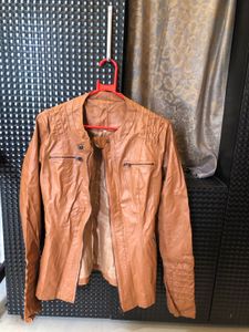 Brown Faux Leather Jacket