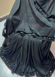 Elegant Black Saree with Embellished Border