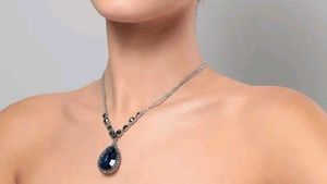 Stunning Blue Teardrop Pendant Necklace