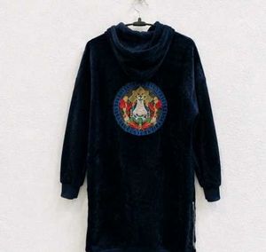 Turkey imported Velvet Hoodie Dress