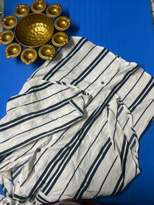 Chic Striped Button-Up Tunic Top