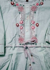 Embroidered Teal Kurta