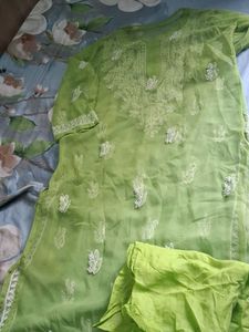 Elegant Green Chikankari Kurta Set
