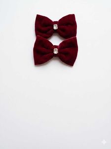 Chic Velvet Bow Hair Clips - Set of 3