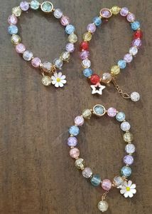 Colorful Beaded Star Charm Bracelet- 3 Pieces