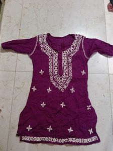 Embroidered Purple Kurta