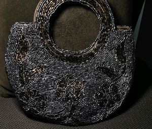Vintage Black Jet Beaded Handbag