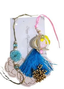Stylish Rakhi Set For Bhaiya And Bhabhi.