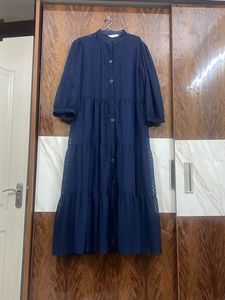 Navy Tiered 2 piece Midi Dress