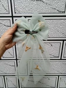 Handmade Elegant Mint Green Bow Hair Clip bo