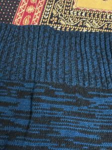 Blue Knit Mini Skirt