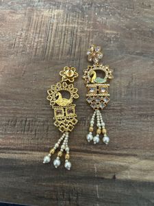 Peacock Pearl Drop Earrings