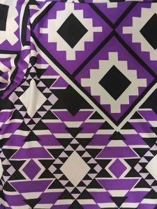 Purple Geometric Mini Print Dress