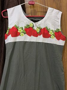 Cute Strawberry Print Kurta
