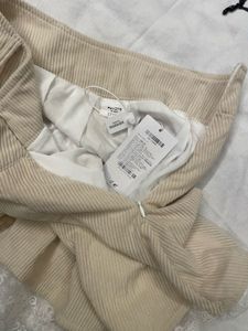 cute Corduroy Mini Skirt with Lace Trim