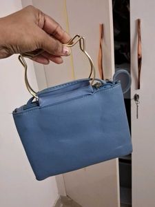 Cute Blue Cat Handle Bag